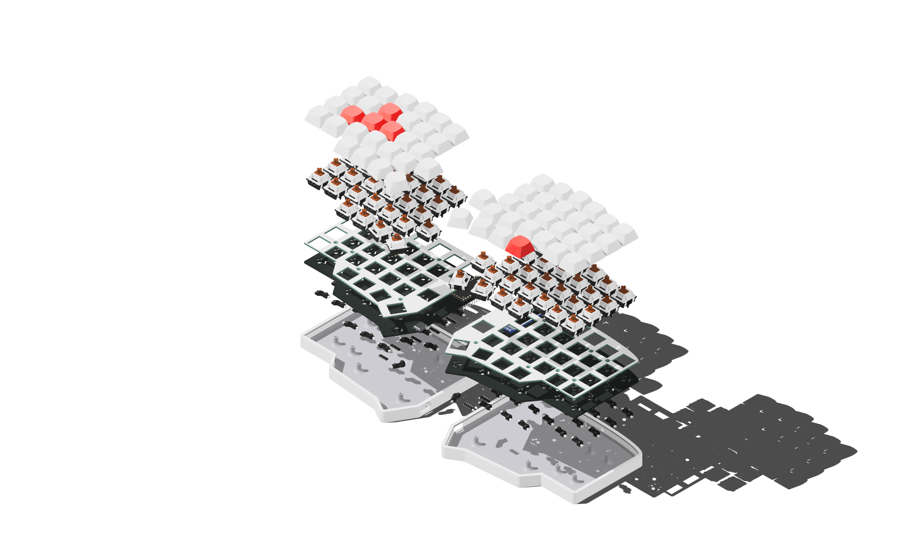 Exploded keyboard render